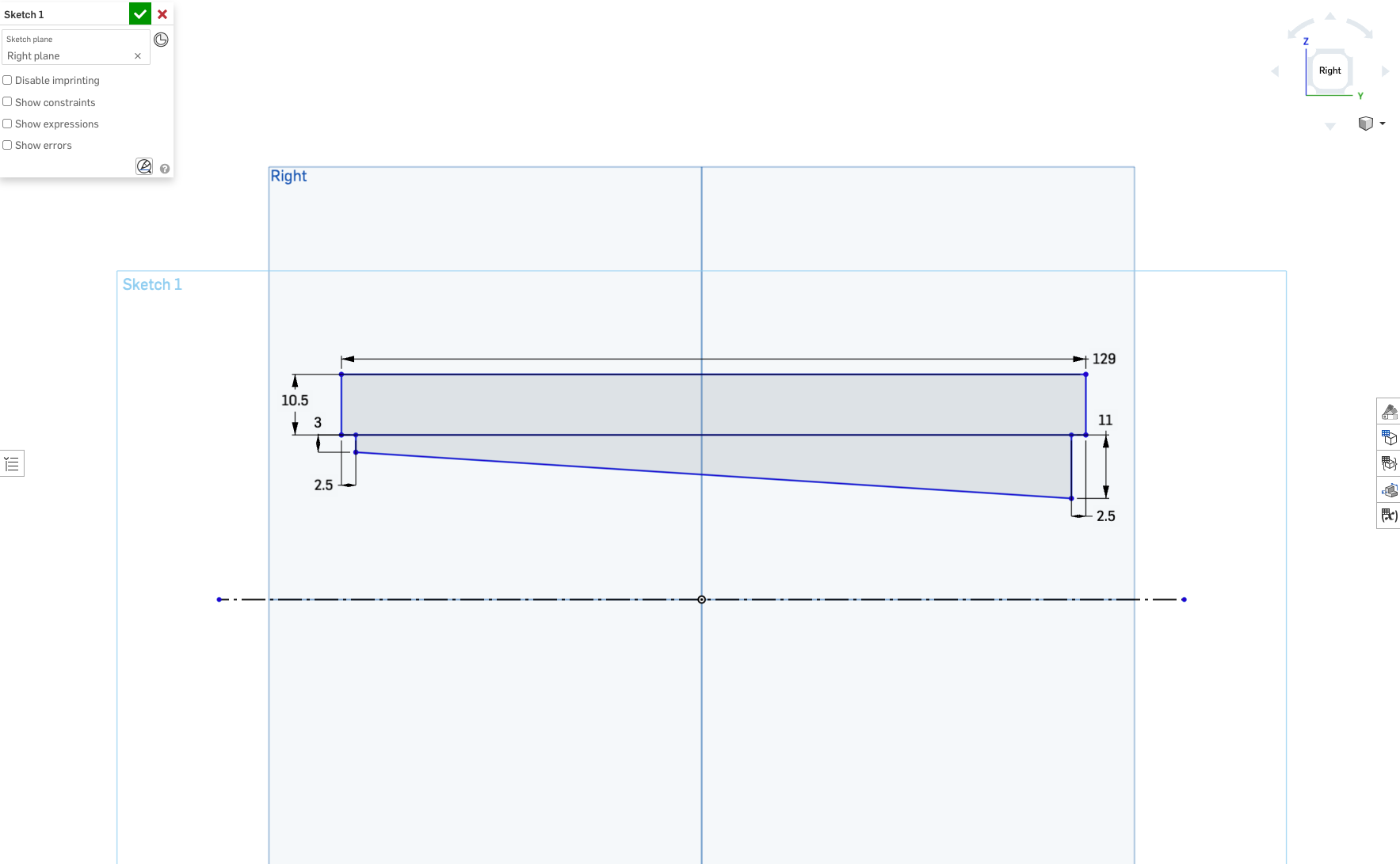 The measured keyboard profile used as the starting point for the lifter
